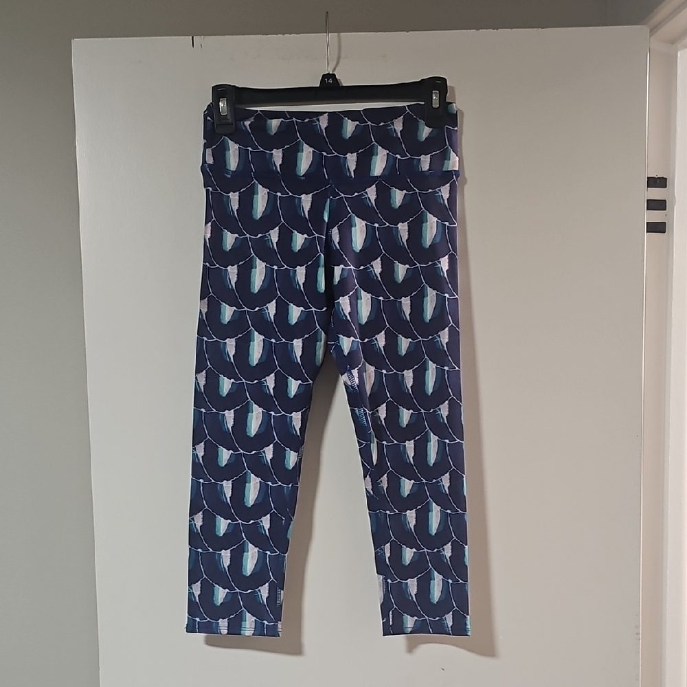 Onzie Navy and Teal Patterned Leggings